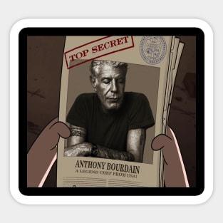 anthony bourdain-animation in the newspaper Sticker